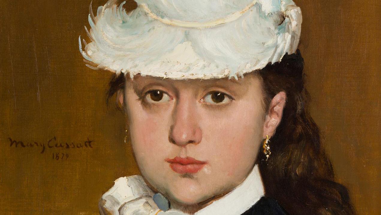 Mary Cassatt (1844-1926), Portrait of a Young Woman in a White Hat, 1879, oil on... Mary Cassatt, a Compendium of Impressionism