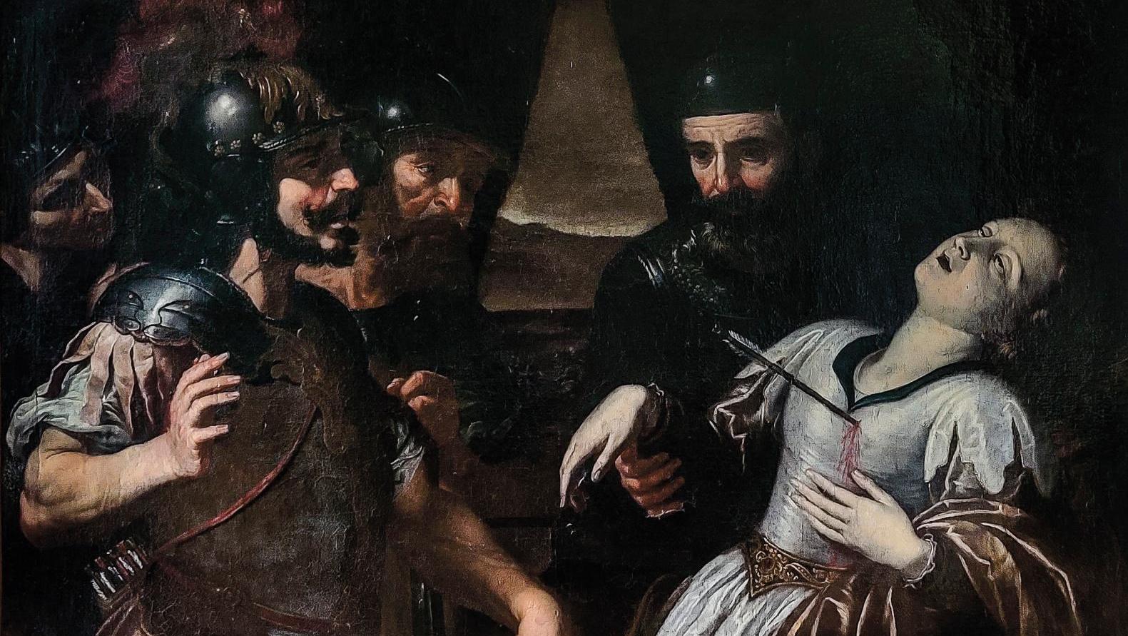 Attribué à Paolo Domenico Finoglia, dit Finoglio (1590-1645), Martyre de sainte Ursule,... Les trésors du palais de Saint-Omer aux enchères