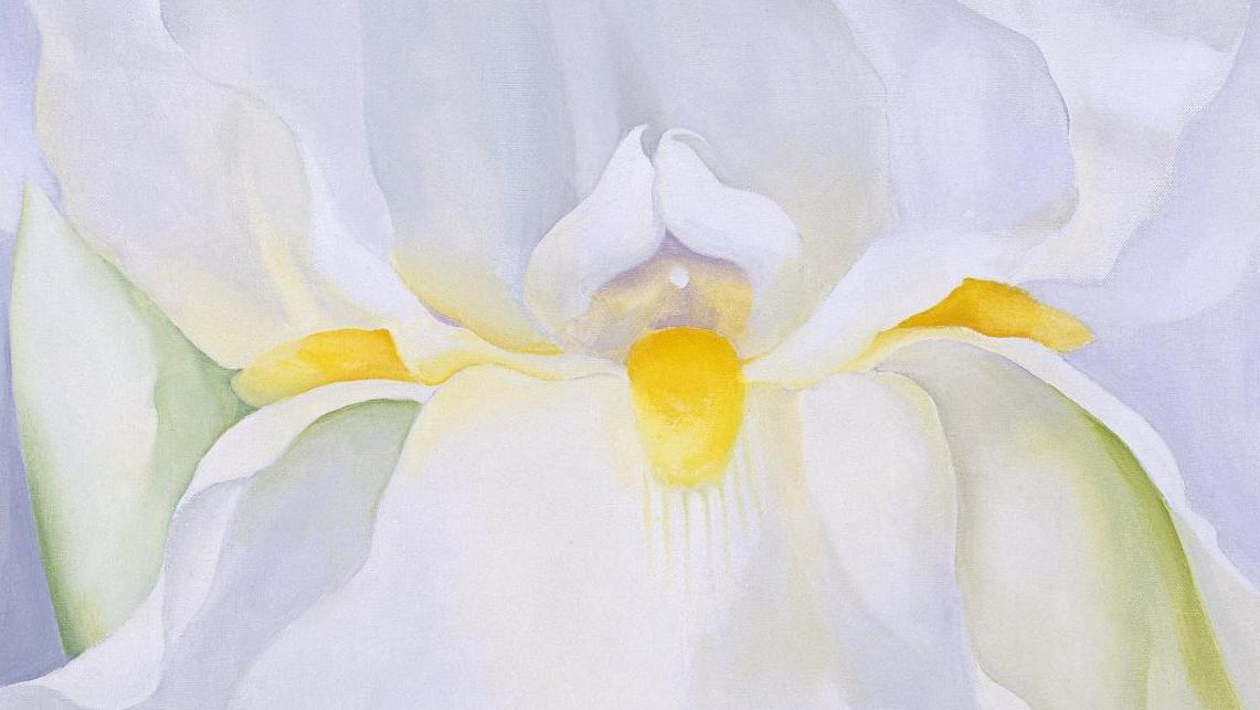 Georgia O’Keeffe  (1887-1986), Iris blanc No 7, 1957, huile sur toile, 102 x 76,2 cm,... De Redon à Kehinde Wiley : le «Flower Power» à Giverny