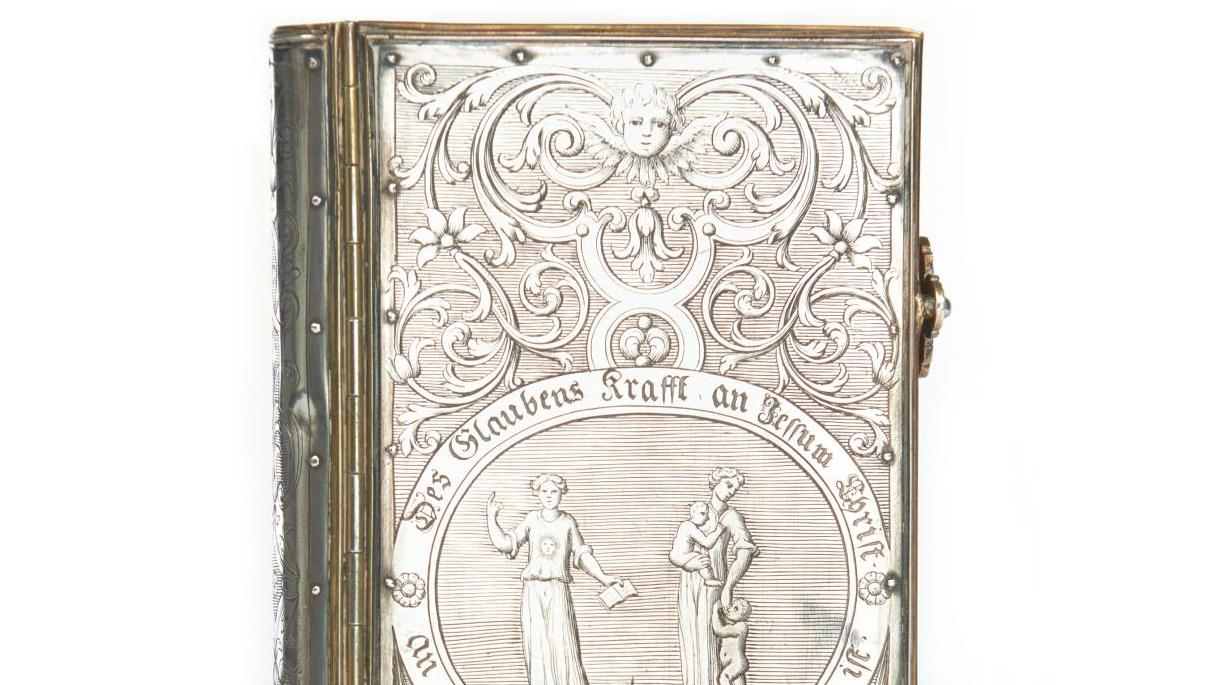 Martin Luther (1483-1546), Christliches Neues Gesangbuch, relié à la suite Christliches... Une rare reliure gravée au burin 