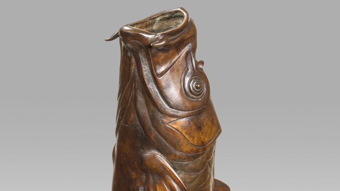 Édouard-Marcel Sandoz (1881-1971), Silure, dit « poisson-chat », vers 1922, sculpture... Poisson de Sandoz et forêt de Shishkin