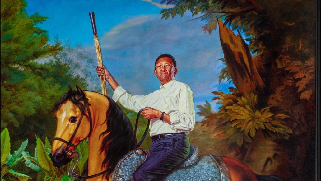 Kehinde Wiley, Portrait de Hery Rajaonarimampianina, président de la République de... Kehinde Wiley au quai Branly : les portraits du pouvoir  