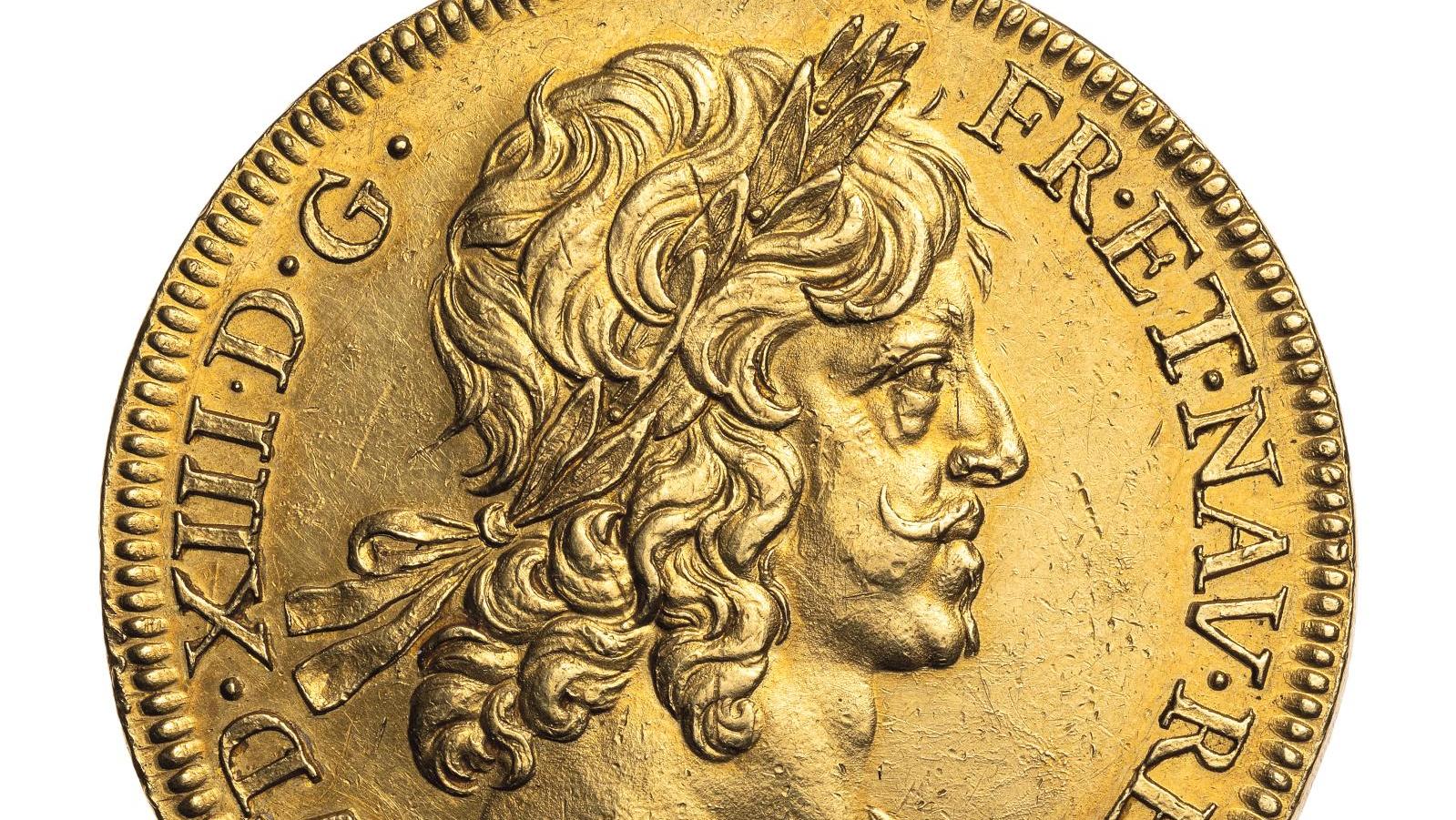 Louis XIII (1610-1643), huit louis, Paris, 1640, 53 g. Estimation : 120 000/150 ... L'histoire à travers une collection de monnaies
