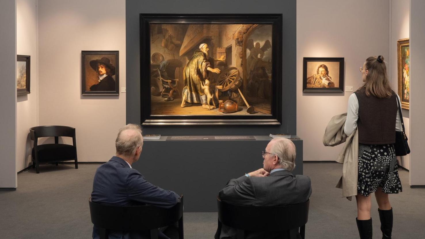 Stand de la Koetser Gallery, Frieze Masters 2023, avec notamment un tableau par Rembrandt... A Londres, les deux foires Frieze défendent la place britannique 