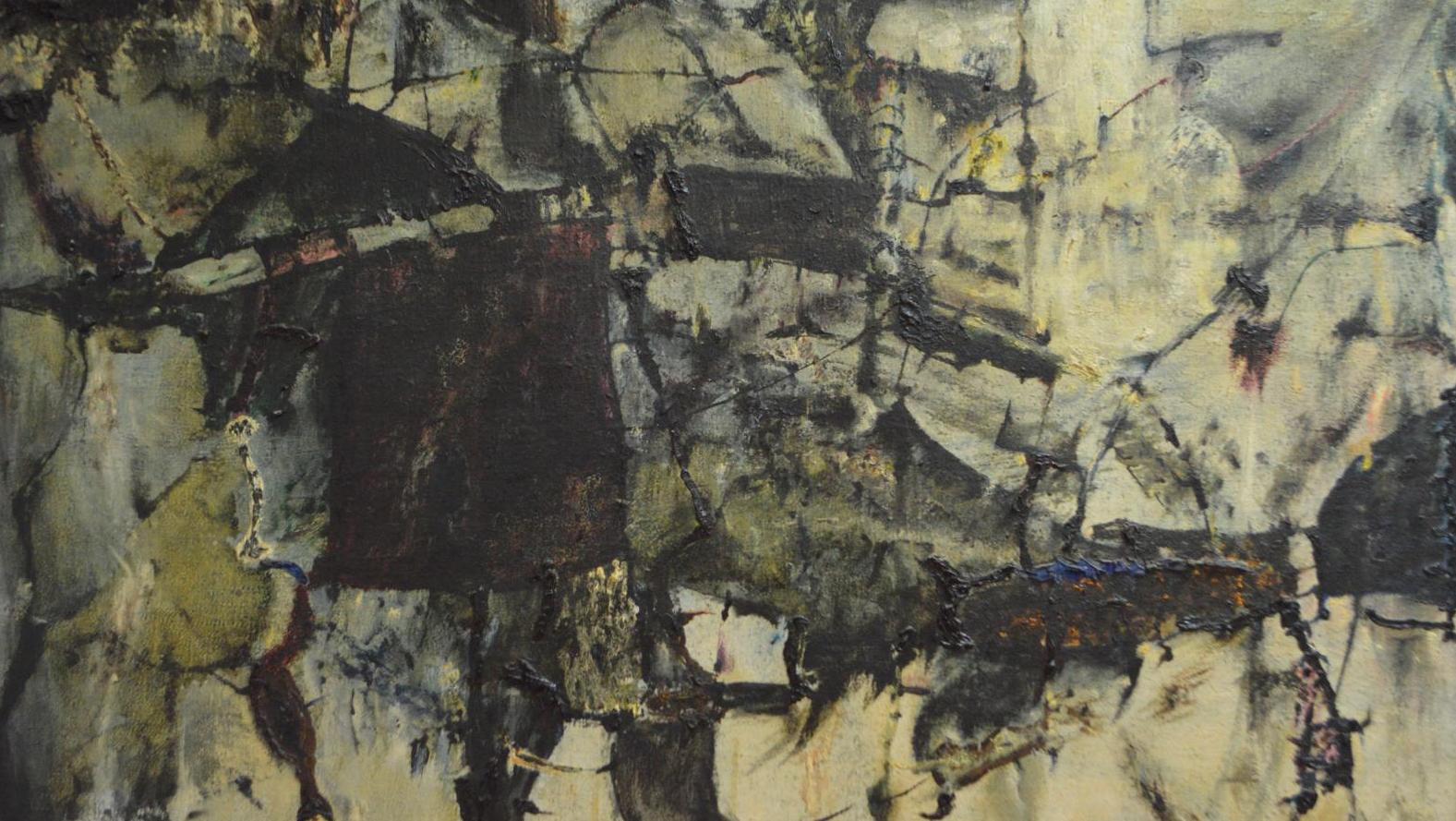 Tadeusz Brzozowski (1918-1983), Podest, 1959, huile sur toile, 80 x 110 cm. Esti... Abstraction polonaise