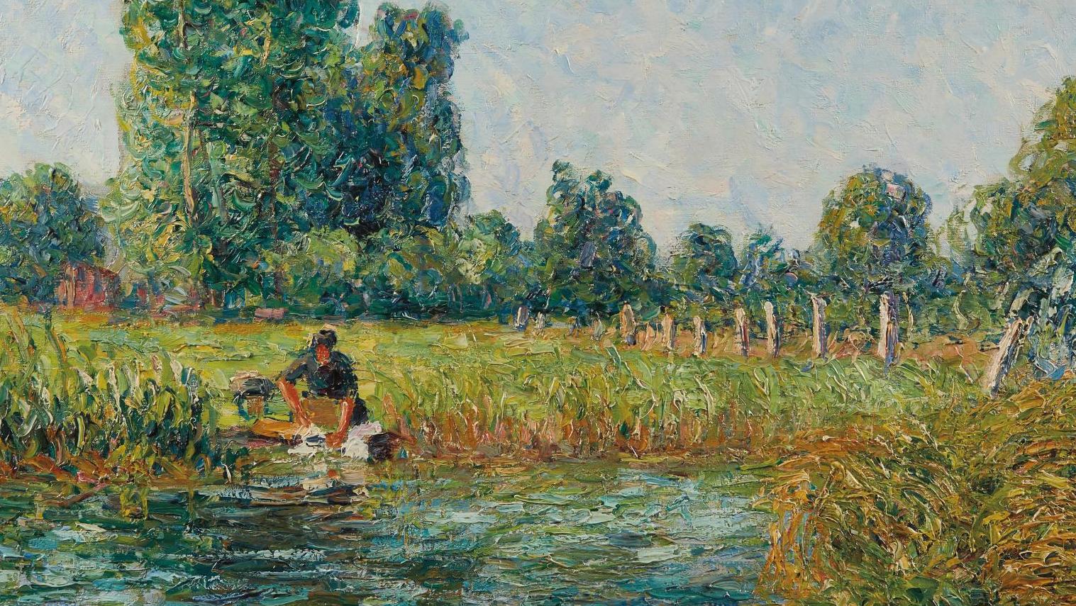 Francis Picabia (1879-1953), La Laveuse, Villeneuve-sur-Yonne, 1906, huile sur toile,... Un labeur ensoleillé par Picabia