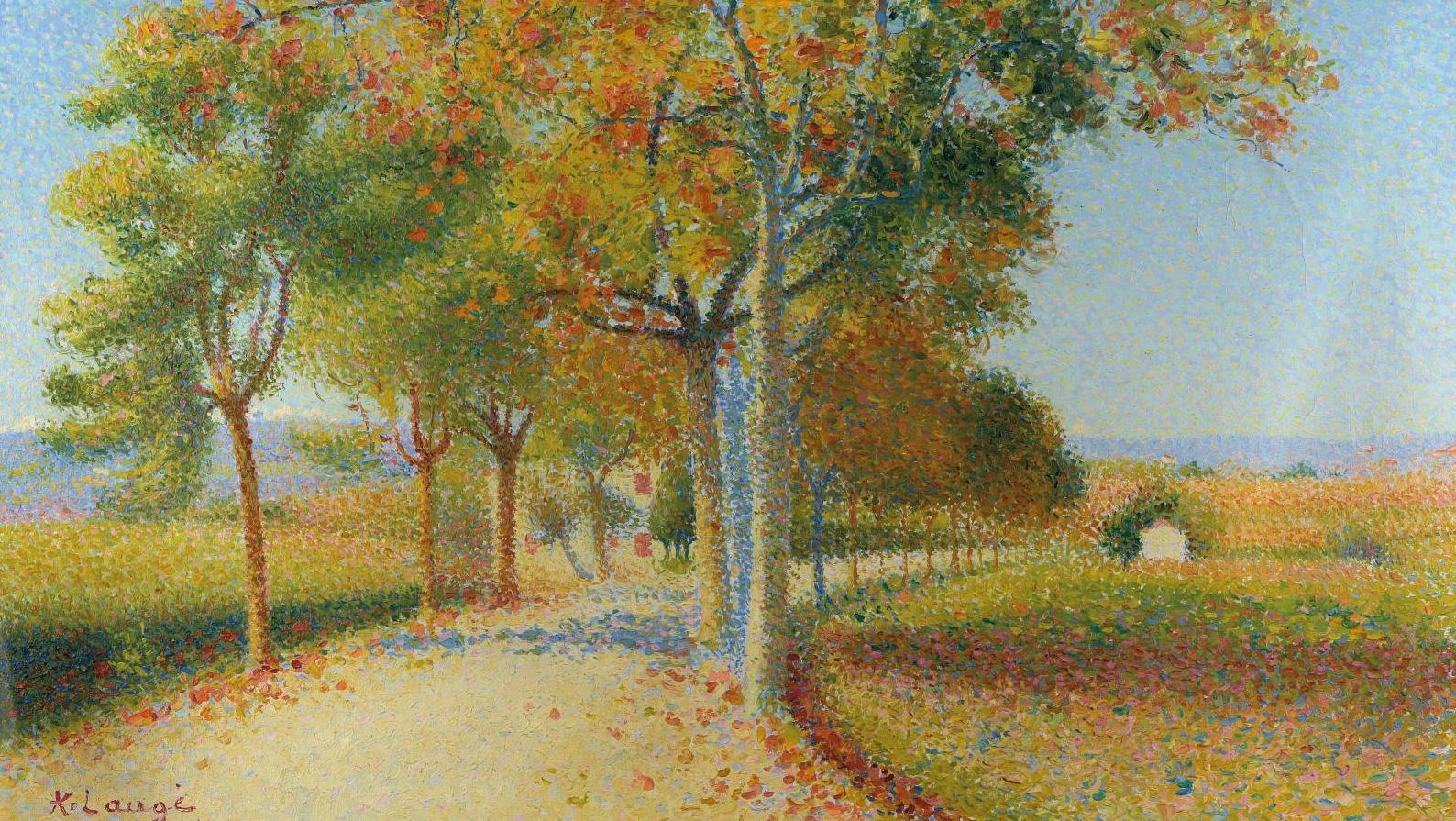 Achille Laugé (1861-1944), La Route de Cailhau, 1914, huile sur toile, 43 x 58 cm.... Fleurons d’une belle vente