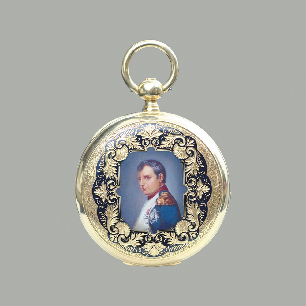 Napoléon sur une montre de poche signée Girard-Perregaux