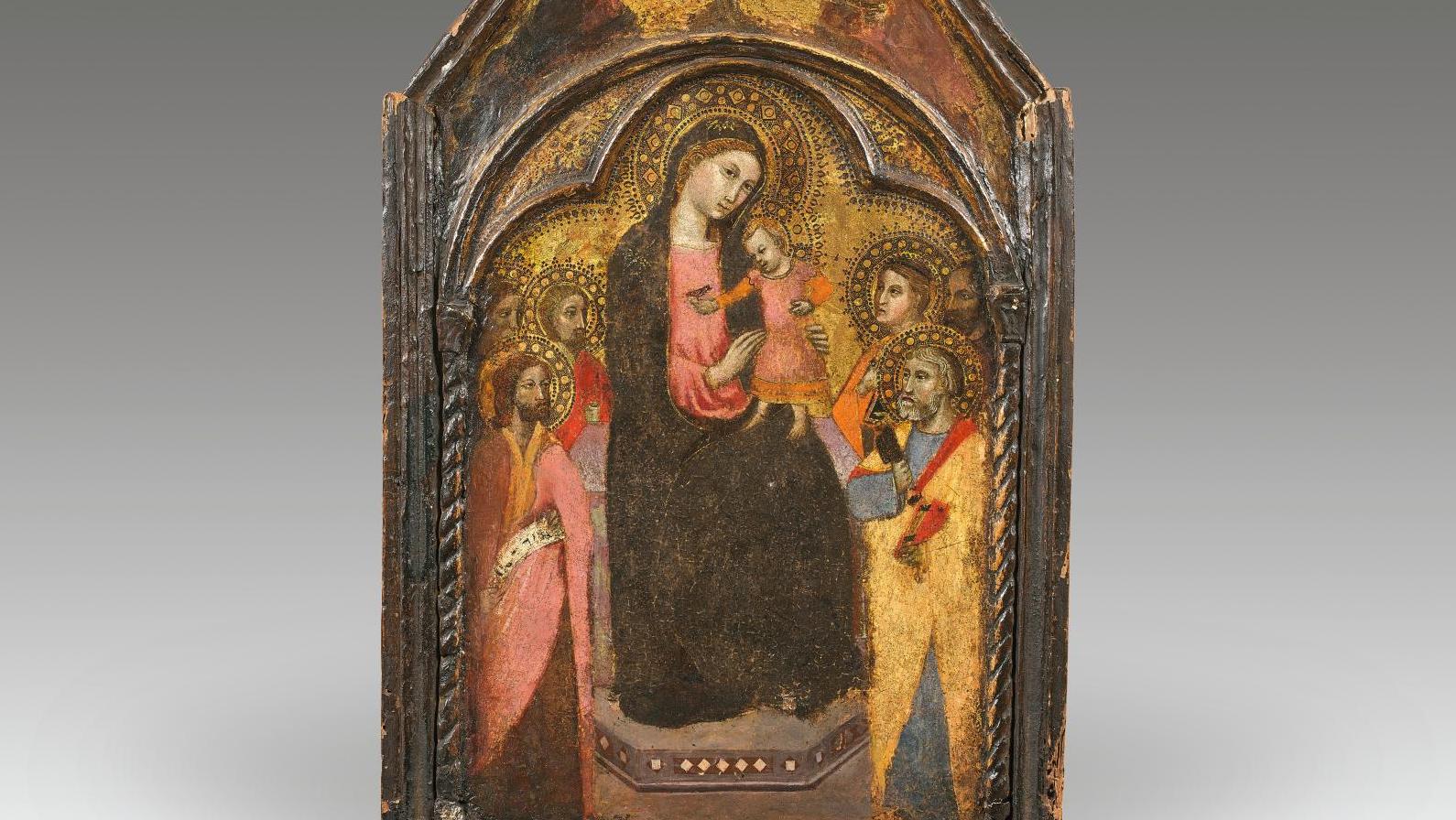 Attribué à Luca di Tommè (connu à Sienne de 1356 à 1389), La Vierge et l’Enfant en... De Sienne à Limoges, l’art ancien en lumière