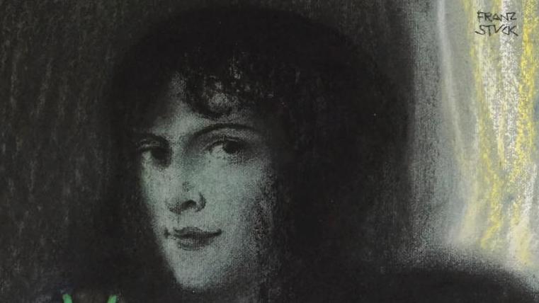 Franz von Stuck (1863-1928), Le Péché, vers 1893, pastel sur papier, 59 x 33 cm (détail).... Le symbolisme de Von Stuck et Lévy-Dhurmer en pastels