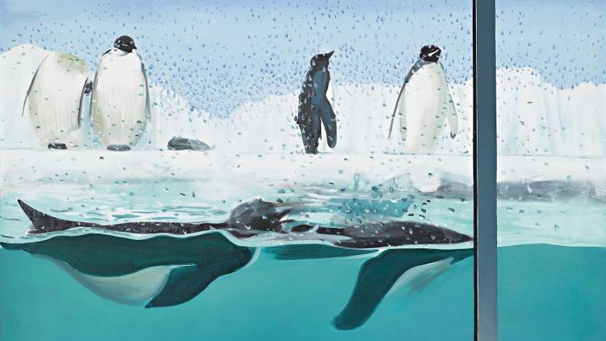 Gilles Aillaud, Les Pingouins, 1972, huile sur toile, 201,5 x 130 cm, musée d’art... Les animaux de Gilles Aillaud au Centre Pompidou