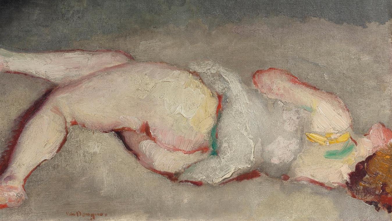 Kees Van Dongen (1877-1968), La Femme renversée, 1910, huile sur toile, 53,9 x 64,9 cm.... Un nu provocateur de Van Dongen