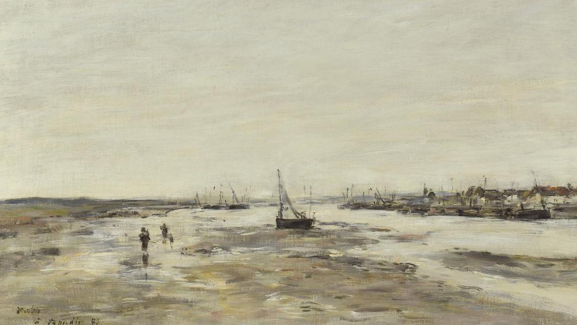 Eugène Boudin (1824-1898), Étaples, marée basse, 1880, huile sur toile, 36 x 58,5 cm.... Eugène Boudin dans le Pas-de-Calais