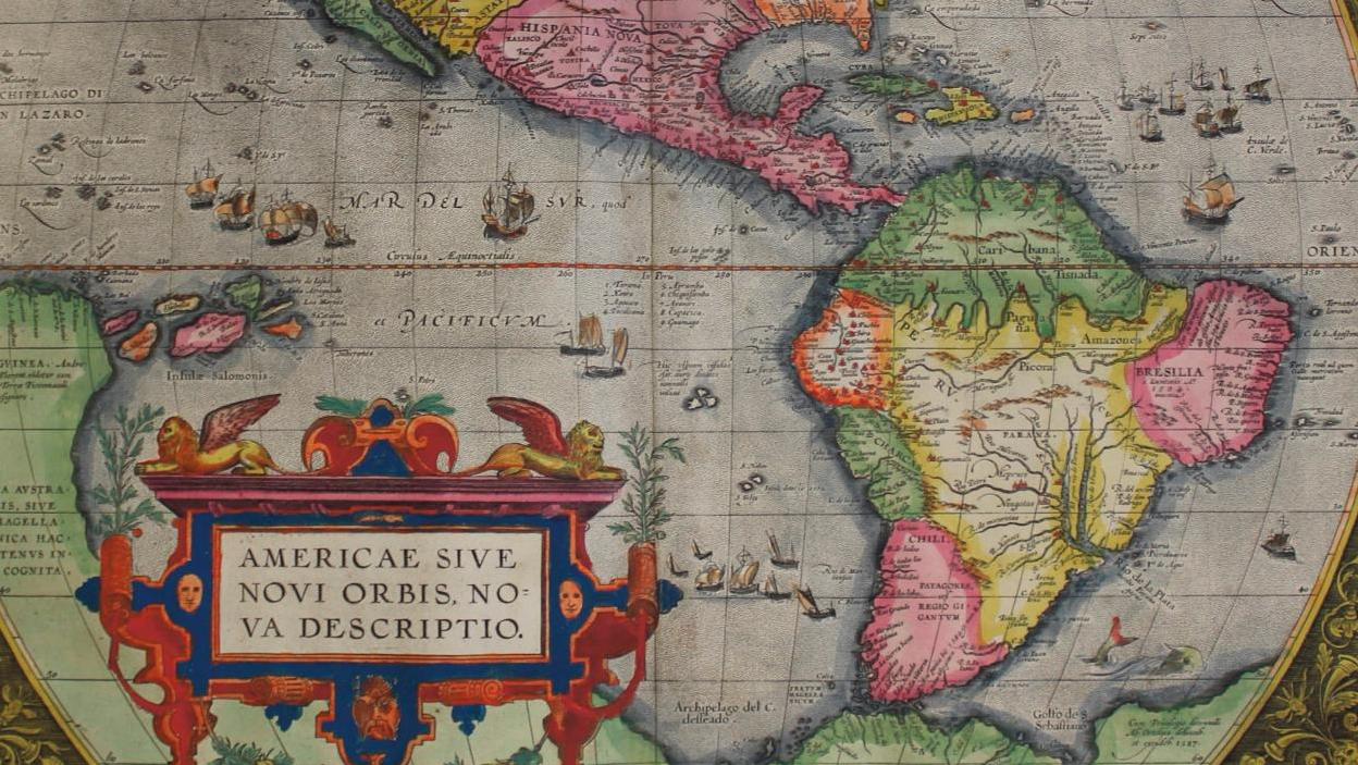Abraham Ortelius (1527-1598), Theatrum orbis terrarum opus nunc denuo ab ipso auctore... Un atlas de 1595  tout en couleurs 