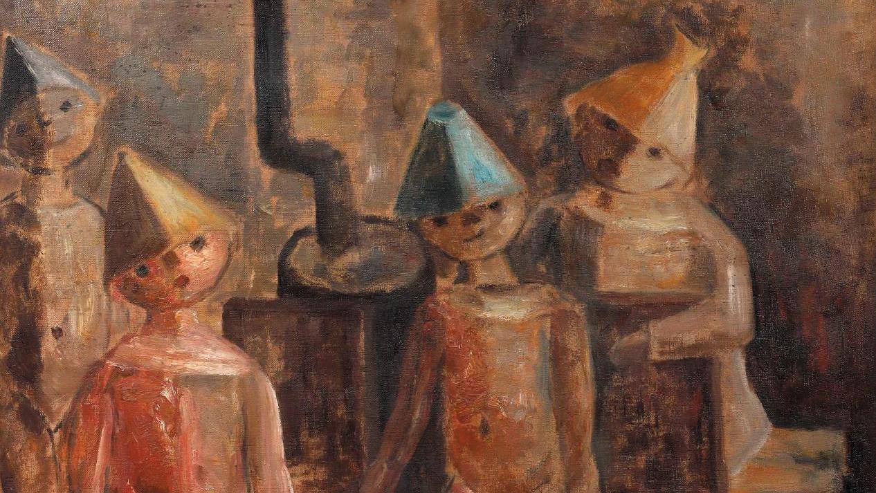 Tadeusz Makowski (1882-1932), Les Petits Modèles, 1929, huile sur toile, 50 x 61 cm.... La peinture de Makowski, un univers mystérieux