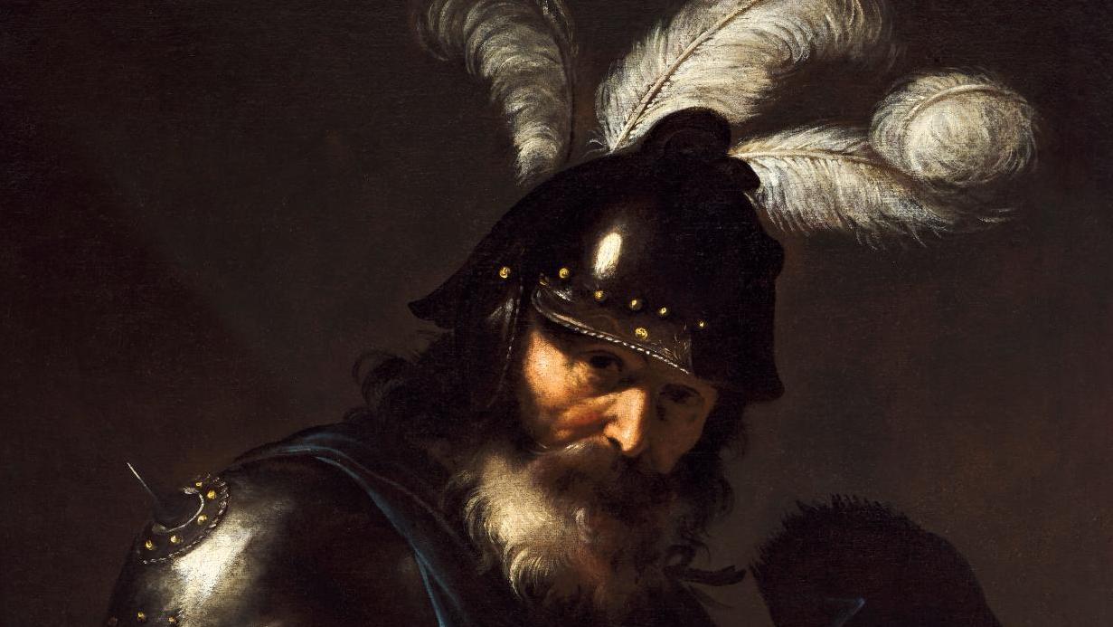 Mattia Preti (1613-1699), Portrait d’un soldat, vers 1635, huile sur toile, 121,5 x 98,5 cm.... Le Portrait d’un soldat de Mattia Preti à découvrir à la galerie Canesso