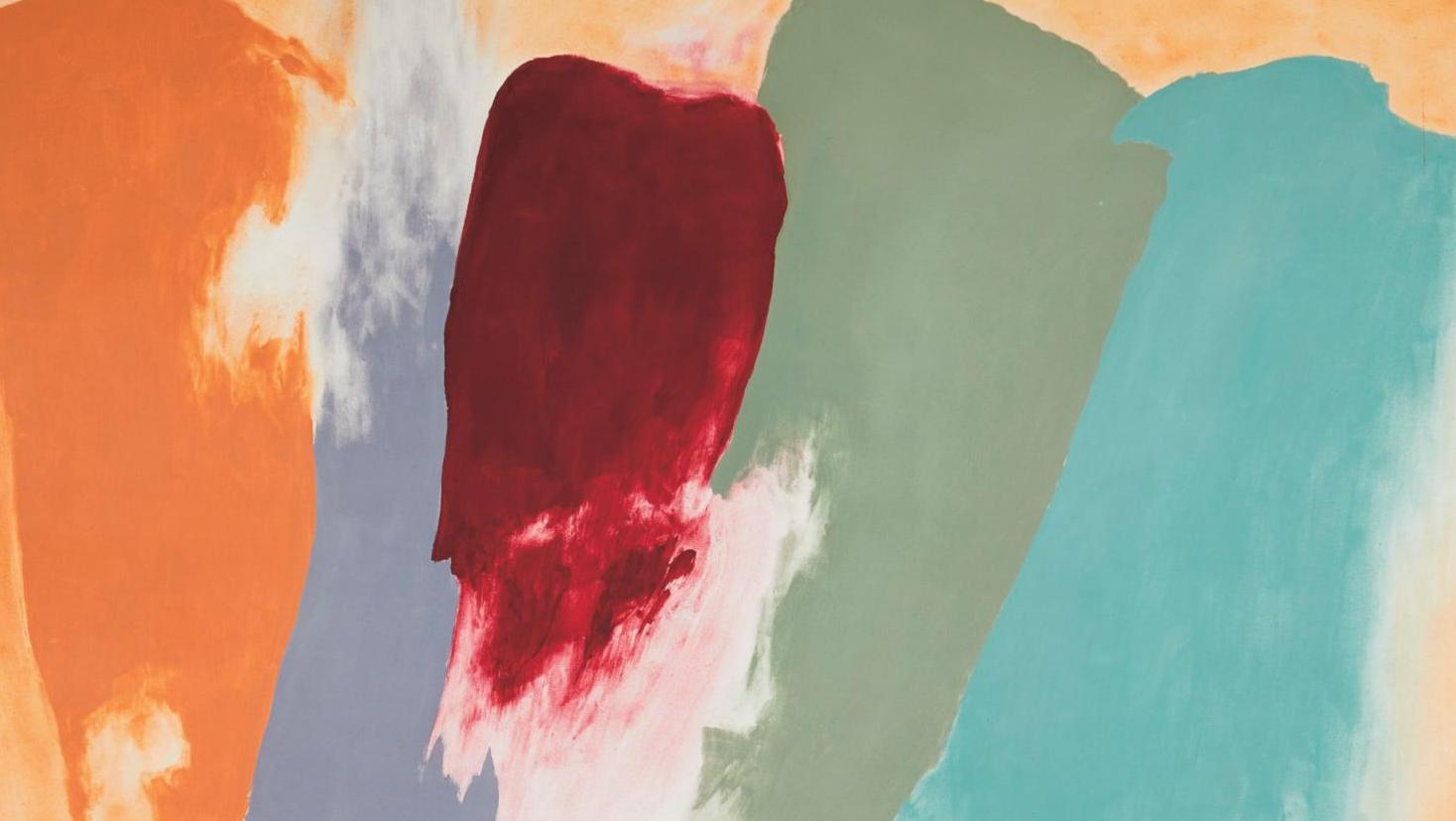 Friedel Dzubas (1915-1994), Vilente Morning, 1979, acrylique sur toile, signé et... Les taches colorées  de Friedel Dzubas