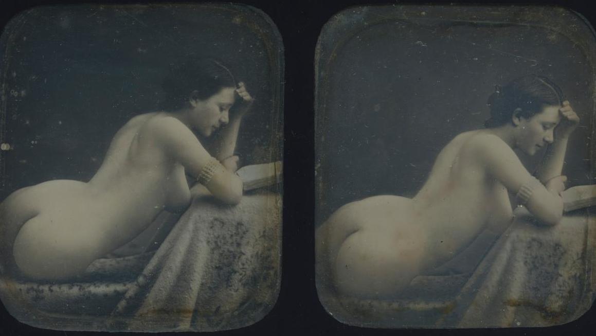 Attribué à Alexandre Bertrand (1822-1889), La Lectrice, 1853-1854, daguerréotype... La photographie primitive de nu sort de l’ombre