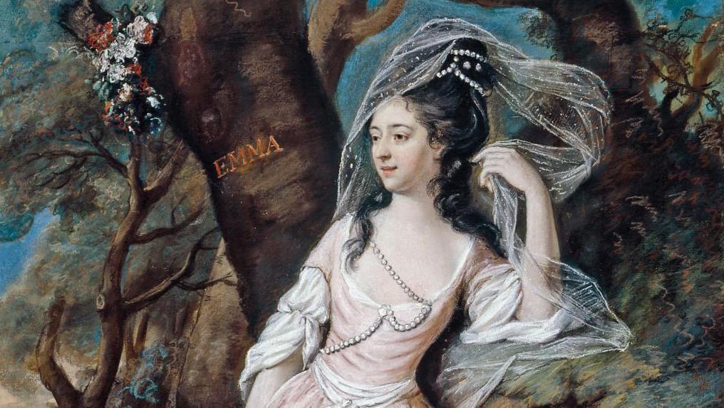 Hugh Douglas Hamilton (1739-1808), Presumed Portrait of Lady Carhampton, née La Touche,... Pastels at the Musée Cognacq-Jay