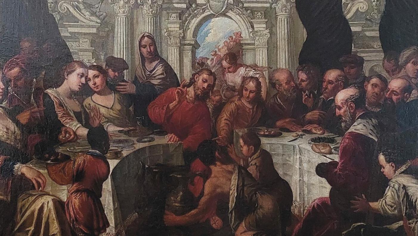 Francesco Ruschi (vers 1600-1661), Les Noces de Cana, toile, 81,5 x 100 cm. Estimation :... Véronèse revisité par Francesco Ruschi
