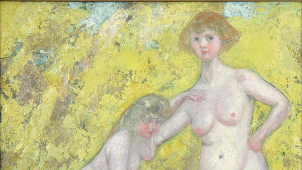 Jacqueline Marval (1866-1932), Les Baigneuses, vers 1905, huile sur toile, 55 x 46 cm.... Le nu féminin par Jacqueline Marval