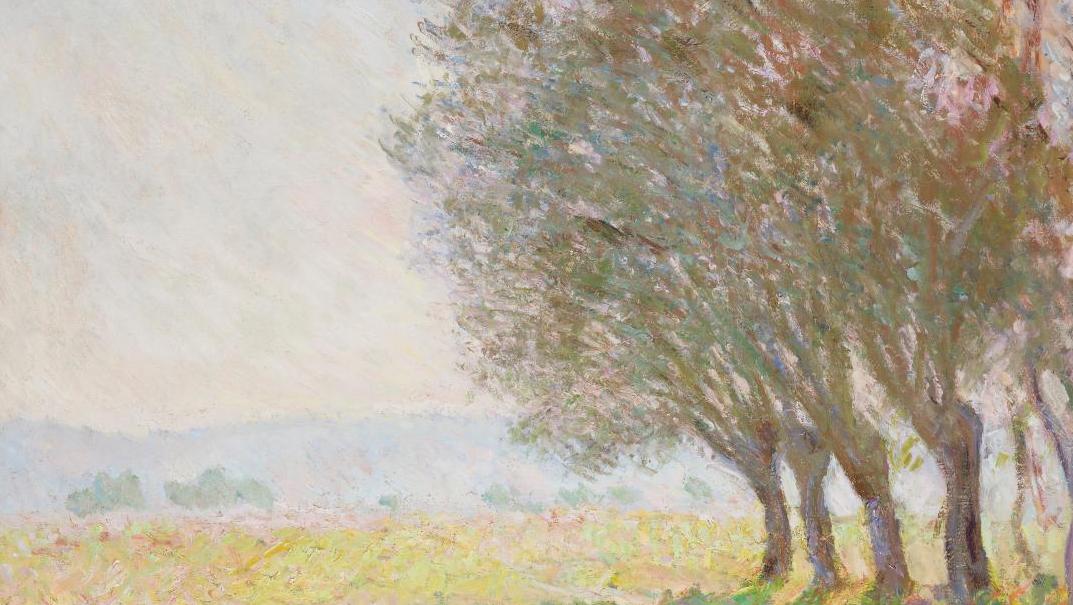 Claude Monet (1840-1926), Les Saules, Giverny, 1886, 73 x 92 cm (détail). Adjugé :... L’impressionnisme plébiscité avec Monet et Cassatt 