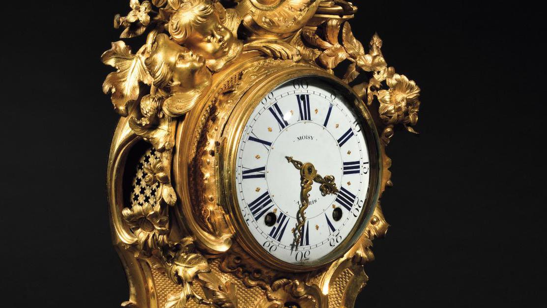 Louis XV period, gilded bronze cartel wall clock with asymmetrical decoration of... A Louis XV Clock With Monkey: Turning Whimsy Into Art