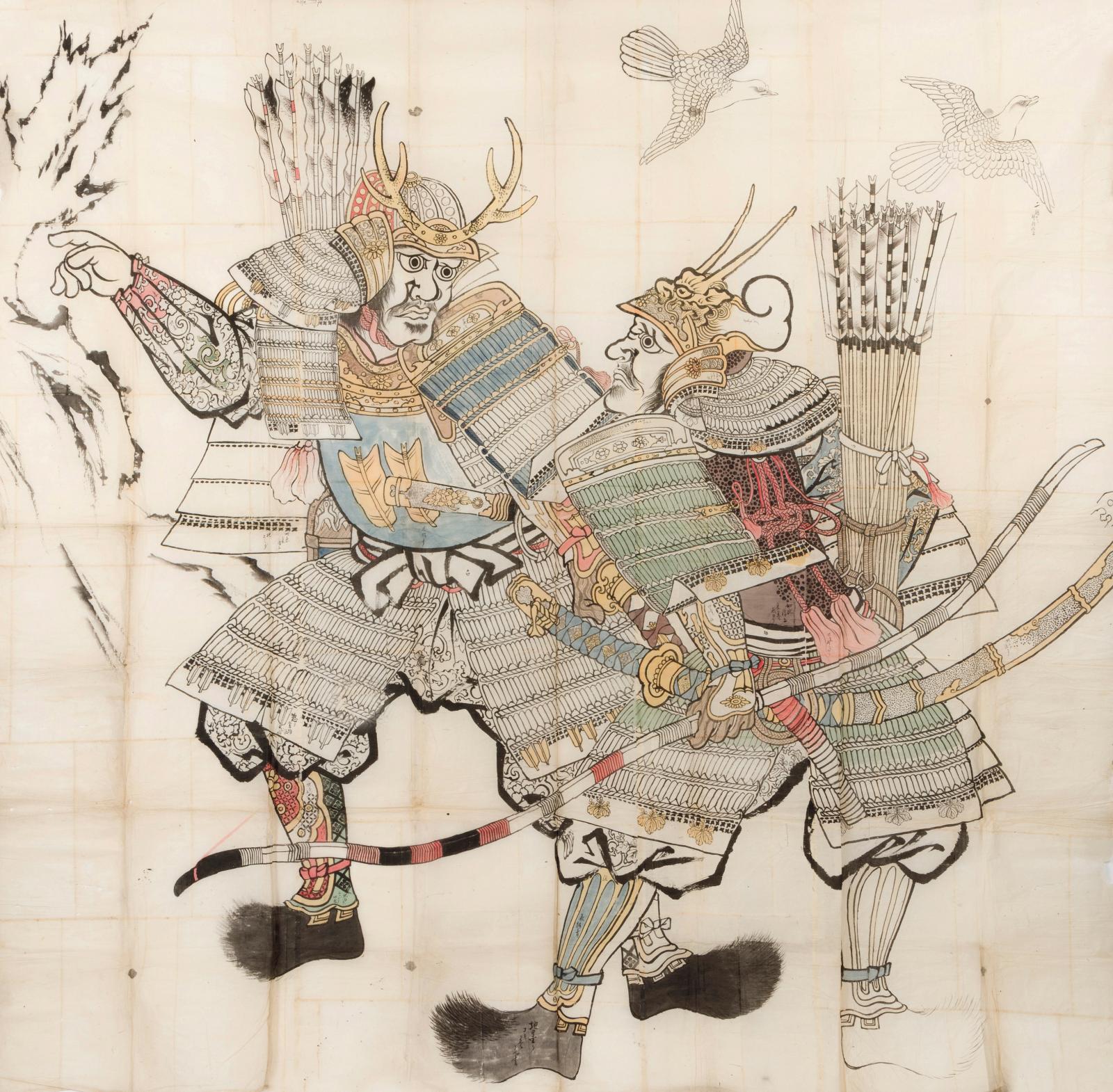 Samouraïs sur papier de l'école Kano 