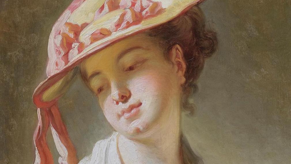 Jean-Honoré Fragonard (1732-1806), Jeune fille au chapeau, toile, 52 x 42,5 cm. Estimation :... Jeune fille au chapeau, un tableau de Fragonard redécouvert