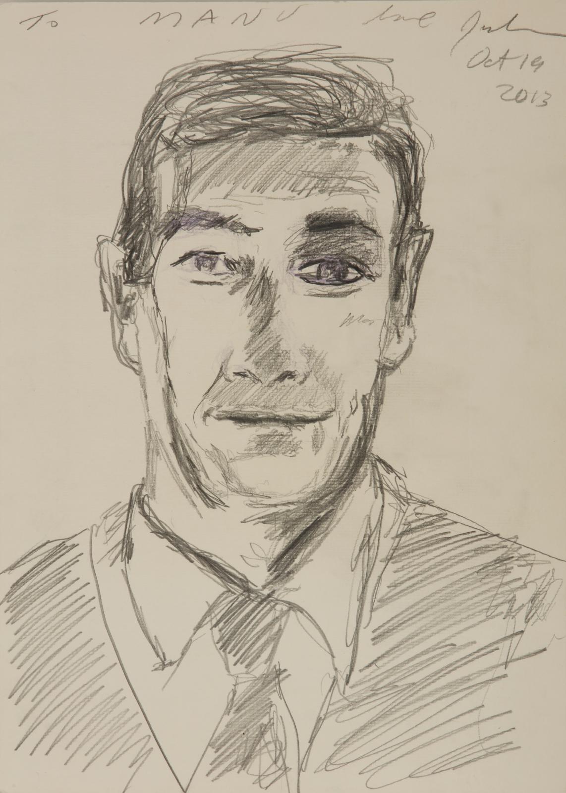 Un portrait d’homme au crayon de Julian Schnabel