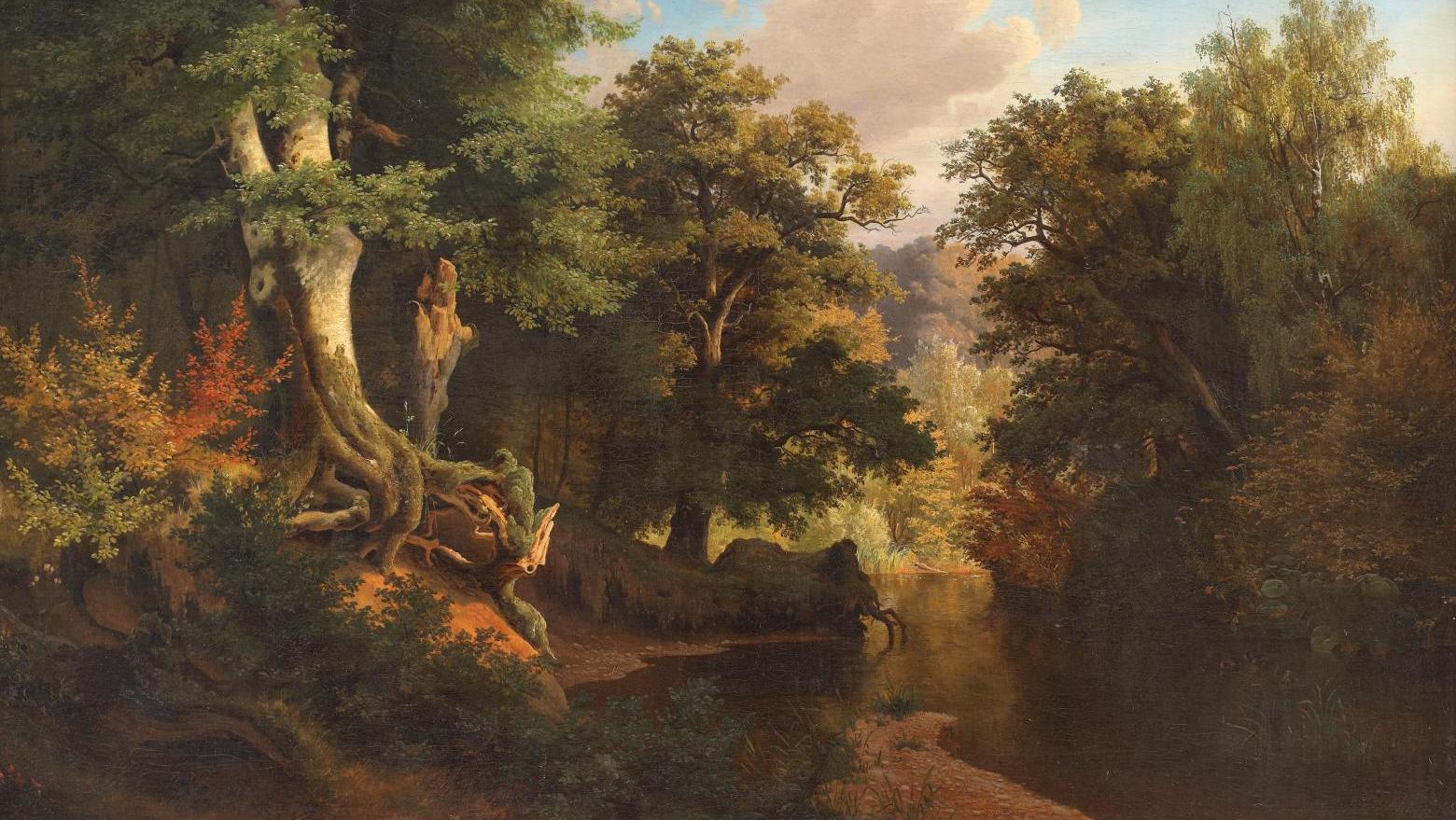 Philipp Otto Runge (1777-1810), Forest Landscape with River (Paysage de forêt avec... De la collection d’un diplomate roumain