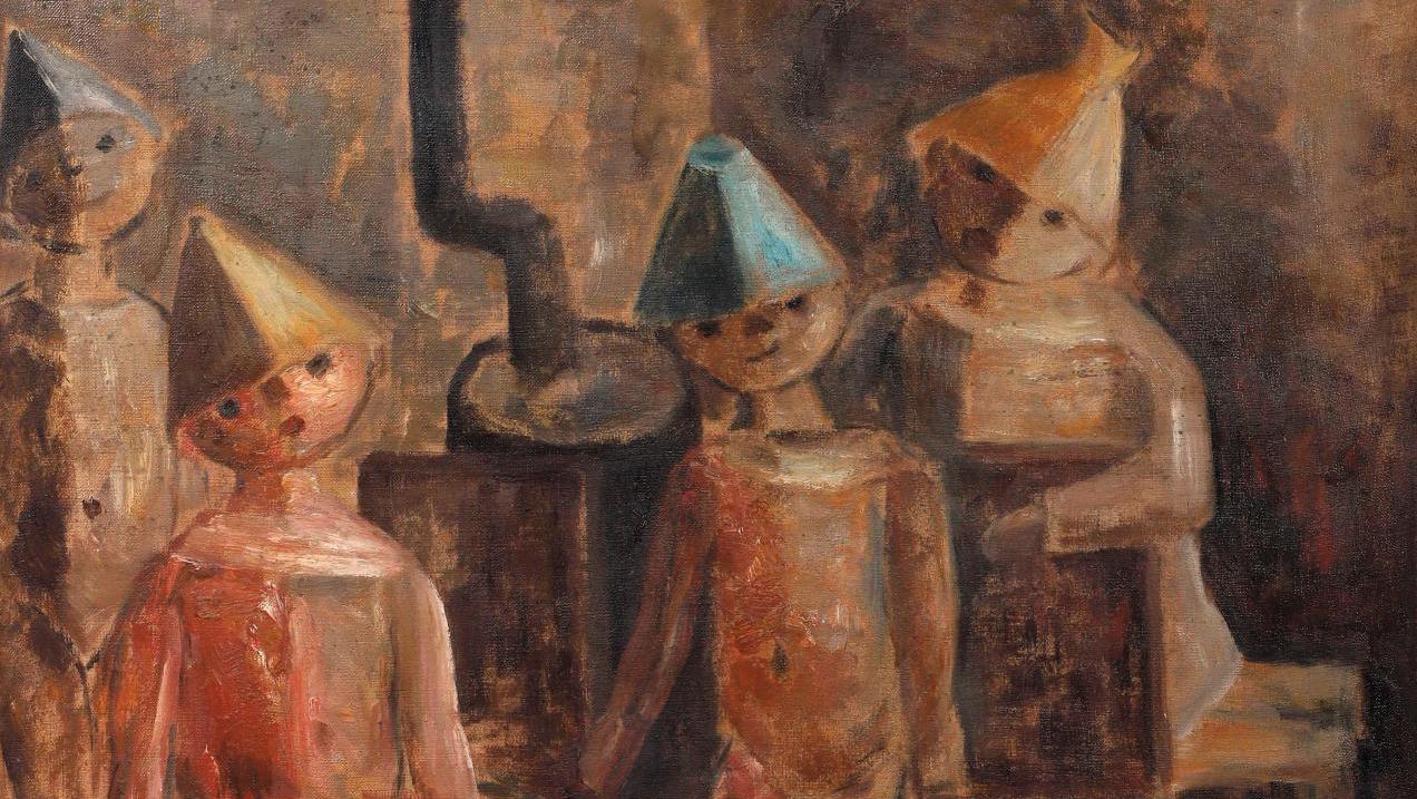 Tadeusz Makowski (1882-1932),  Les Petits Modèles, 1929, huile sur toile, titrée,... Tadeusz Makowski sur le podium français