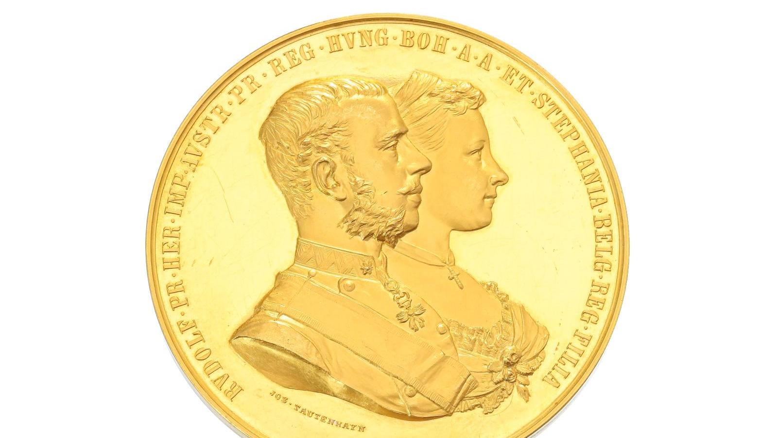 Vienne, Empire d’Autriche, Joseph Tautenhayn (1837-1911), médaille commémorative... L’or des Habsbourg