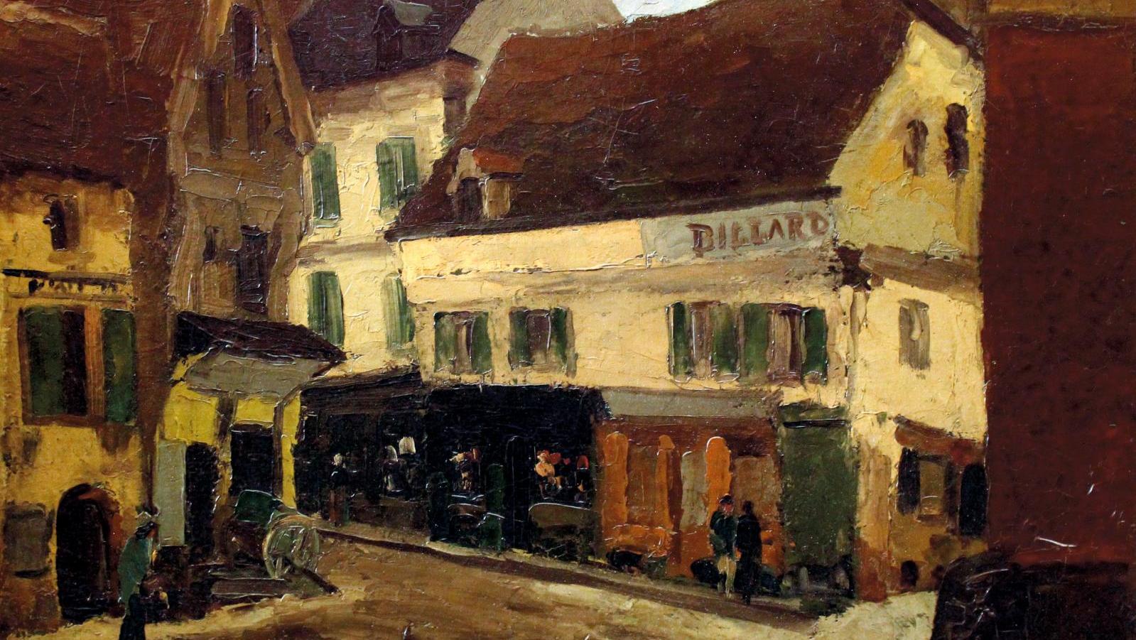 Camille Pissarro, Une place à la Roche-Guyon, 1867. Ce tableau était le lot n° 362... Procès Dorville : l’État gagne en appel