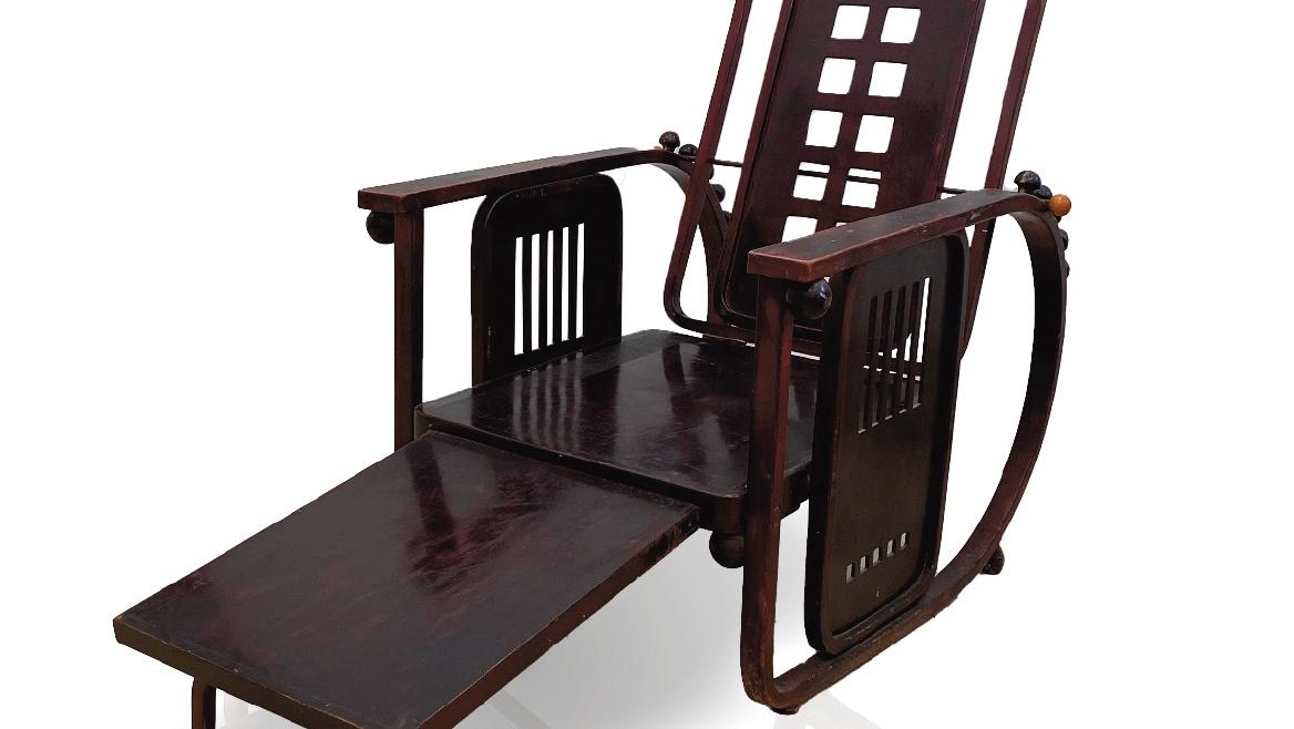 Josef Hoffmann pour Jacob & Josef Kohn, chaise longue Sitzmaschine, vers 1908, modèle... Josef Hoffmann, ou les prémices du design