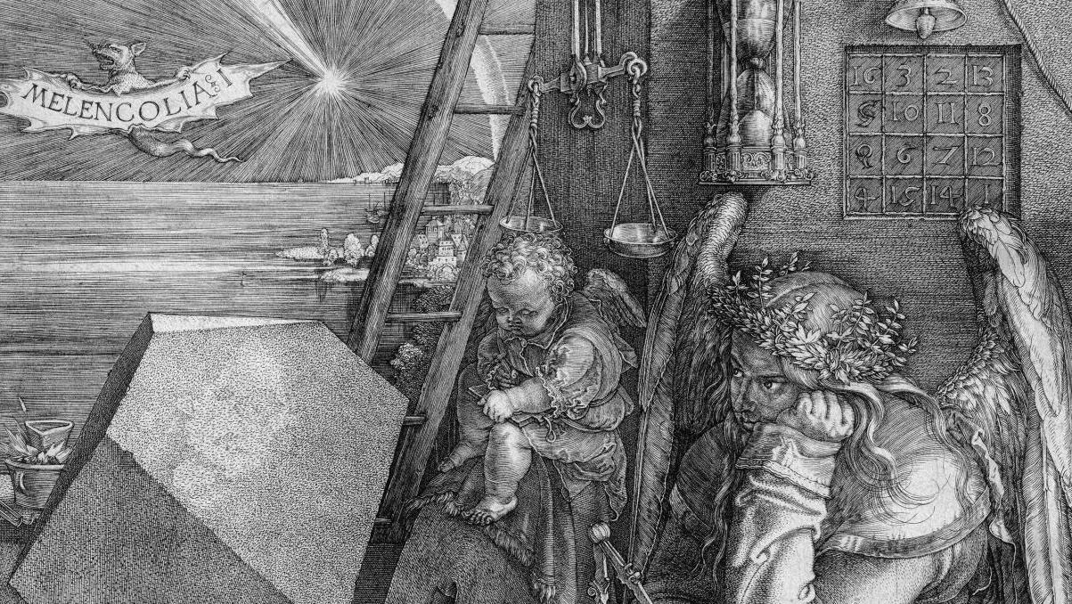 Albrecht Dürer (1471-1528), La Mélancolie (Melencolia I), gravure sur cuivre au burin,... Dürer mélancolique