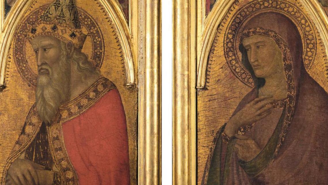 Pietro Lorenzetti (documenté à Sienne de 1306 à 1345), Saint Sylvestre et Sainte... Lorenzetti et la peinture primitive siennoise au firmament