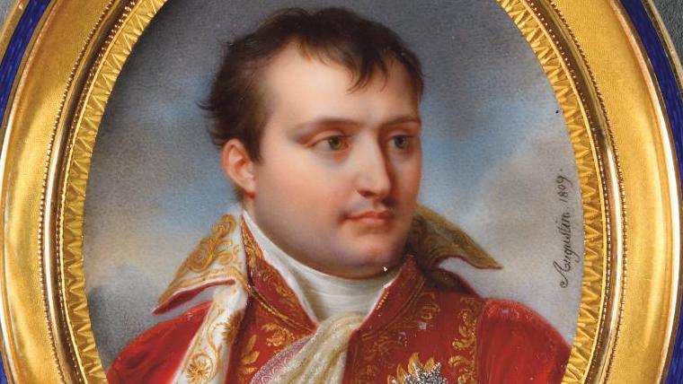 Jean-Baptiste Augustin (1759-1832), L’Empereur Napoléon Ier en petit habit de sacre,... L’Empire et Napoléon Ier en miniature