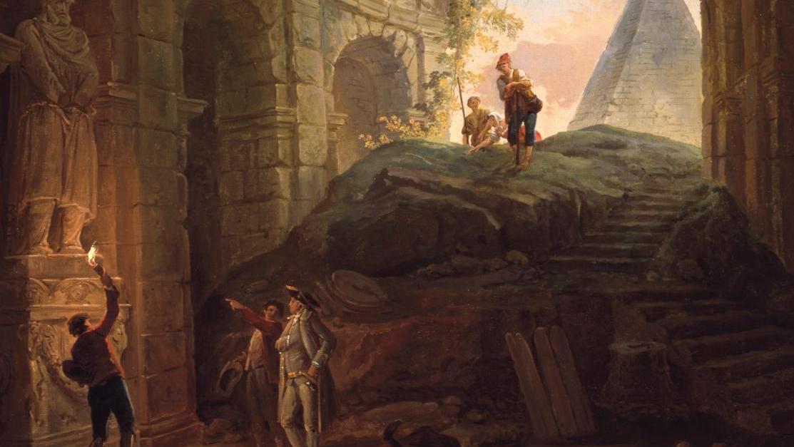 Hubert Robert (1733-1808), Les Découvreurs d'antiques (Discoverers of Ancient Ruins),... The Imaginary World of Ruins at the Lyon Musée Des Beaux-Arts