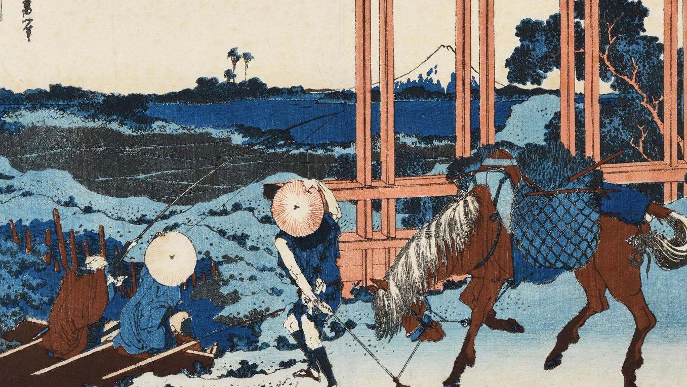 Katsushika Hokusaï (1760-1849), Senju, dans la province de Musashi, de la série des... Estampes du Japon griffées Berès