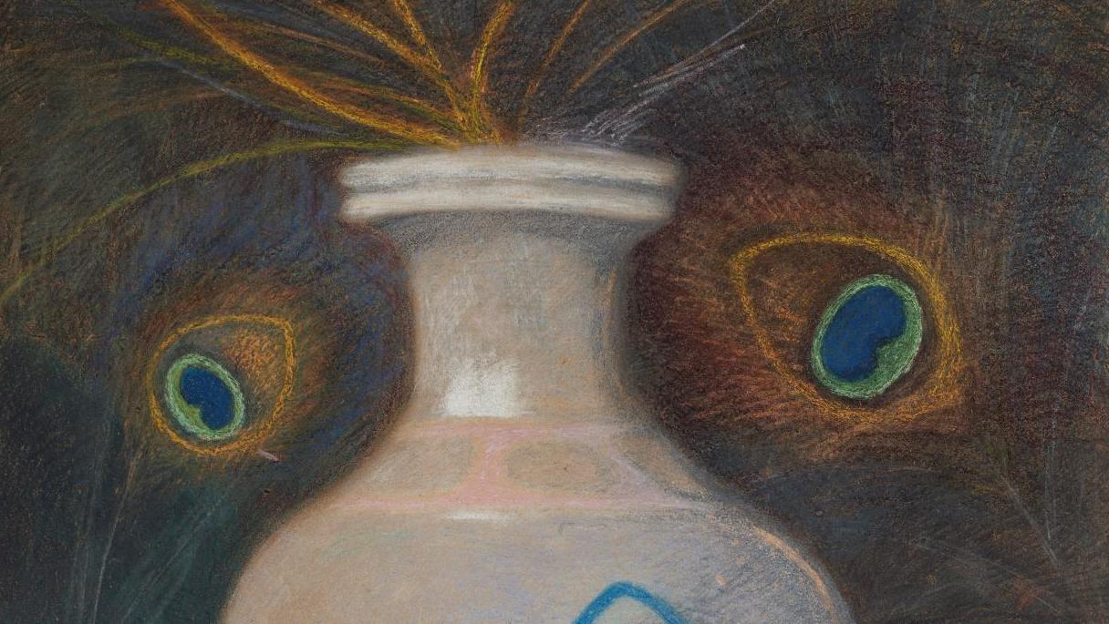 Léon Spilliaert (1881-1946), Vase et coquillage, 1911, pastel sur carton, 89,2 x 70,2 cm,... Ensor et la nature morte en Belgique