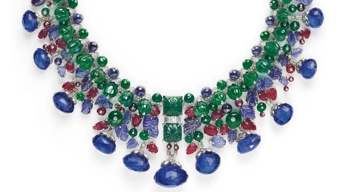Hindu necklace, Cartier, Paris, 1936, modified in 1963, l. 43 cm/16.92 in. (open),... In the Intimacy of the Cartier Collection and Its 3,000 Historic Pieces 