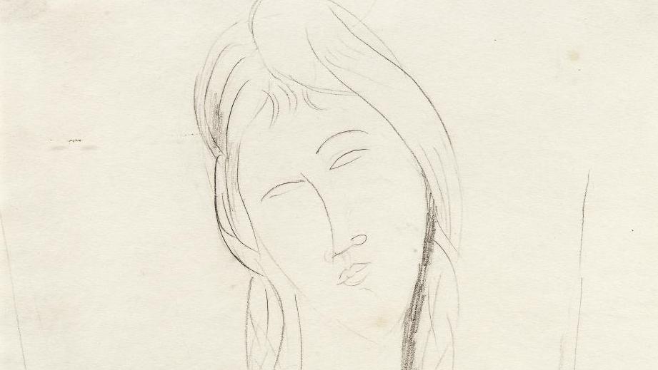 Amedeo Modigliani (1884-1920), Jeanne Hébuterne assise, 1918, crayon sur papier,... Modigliani et son grand amour