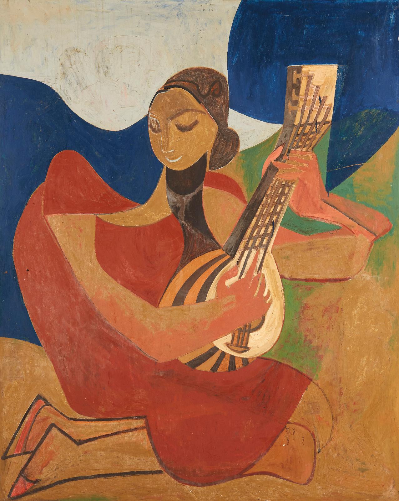 Une femme guitariste de Françoise Gilot, peintre qui a dit non à Picasso