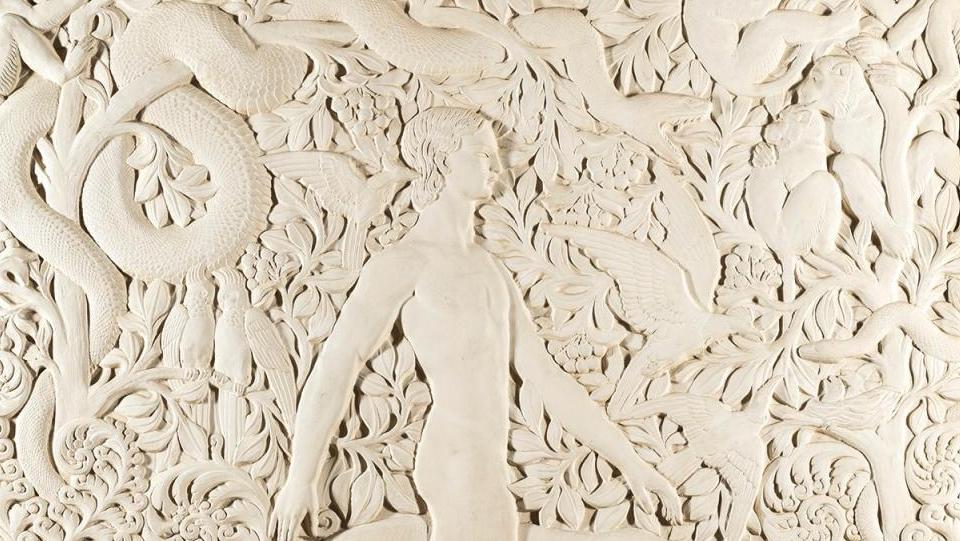 Raymond Delamarre (1890-1986), Mowgli, The Jungle Book, plaster bas-relief, 181 x... S is for Stucco
