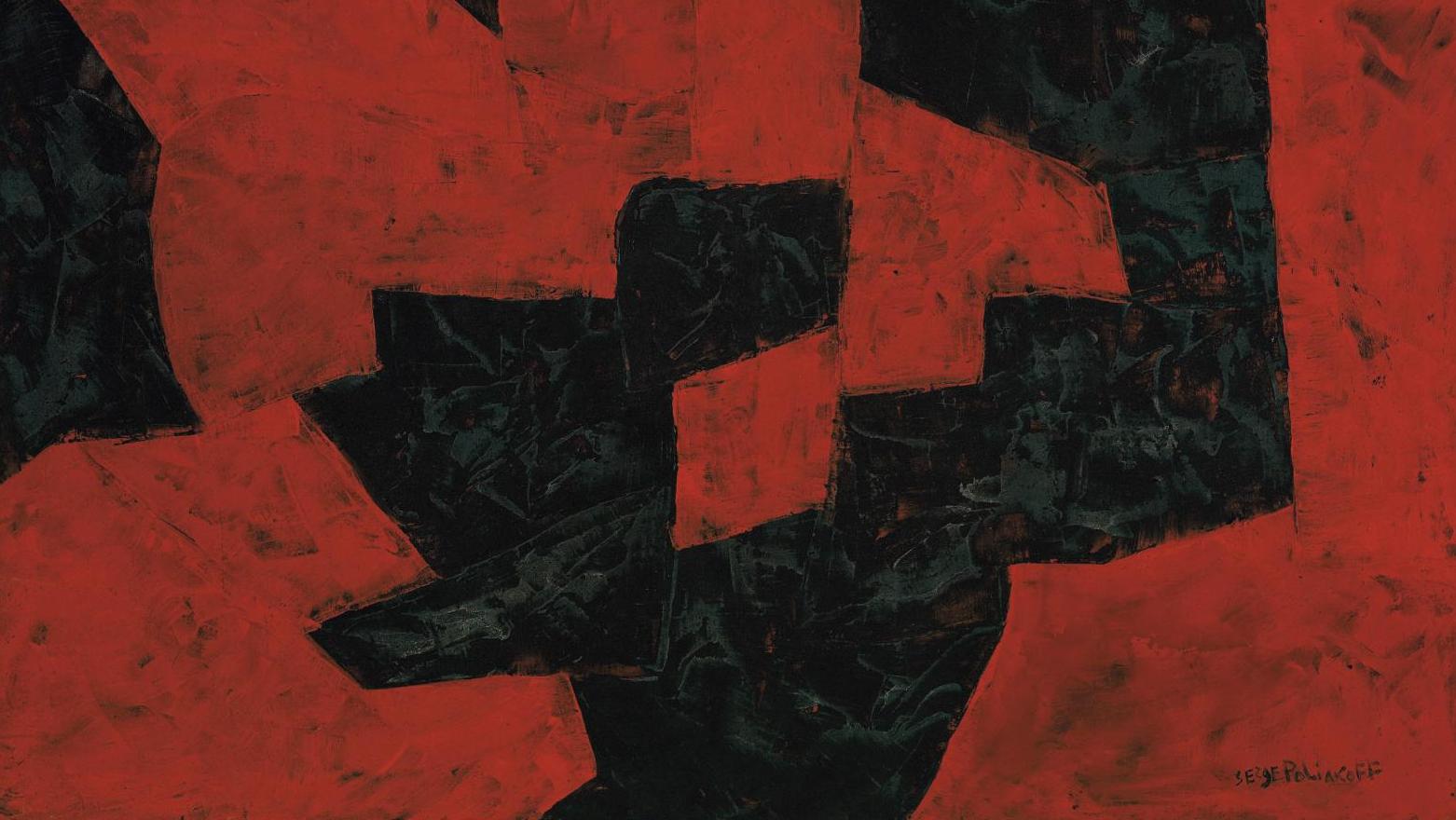 Serge Poliakoff (1900-1969), Rouge et Vert, 1958-1959, huile sur toile, 130 x 162 cm,... Au Mans, l’éternel retour de l’abstraction