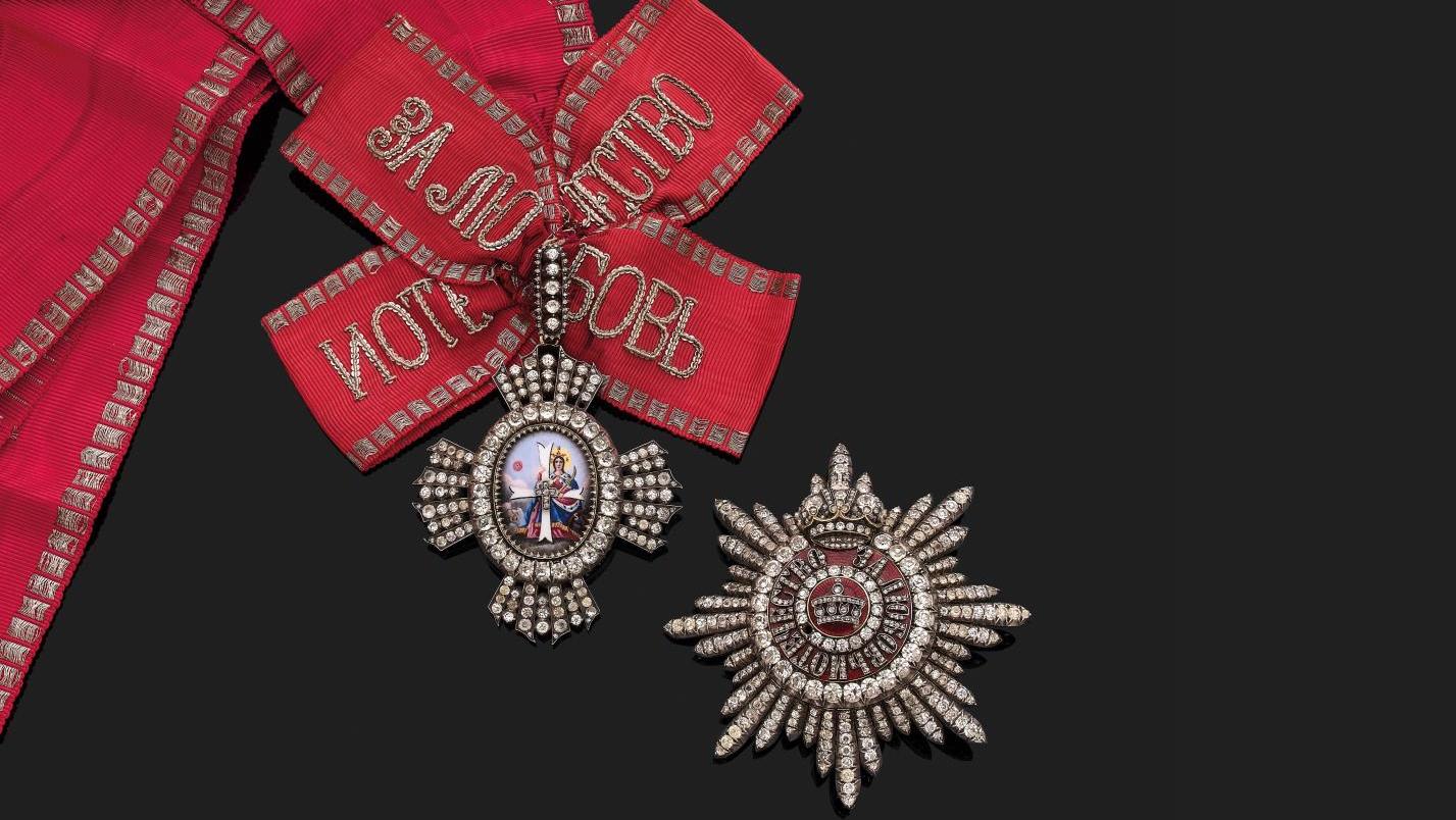 Russia, Order of St Catherine, late 19th century, Dame Grand Cross insignia, badge... A Result Worthy of the Grand Cross