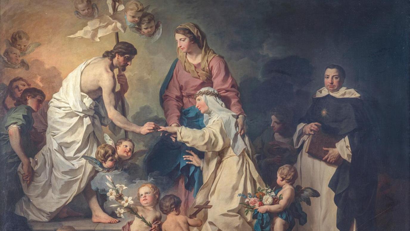 Pierre Subleyras (1699-1749), Le Mariage mystique de sainte Catherine de Ricci, 1746,... Tefaf : Benappi Fine Art dévoile le dernier grand tableau de Subleyras en mains privées