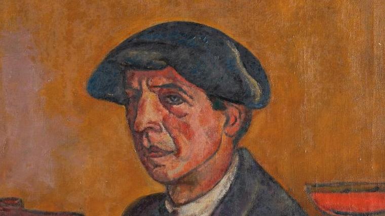 Henri Hayden (1883-1970), Portrait d’homme au béret, 1911,huile sur toile, 92,5 x 65 cm.... Henri Hayden au Pouldu