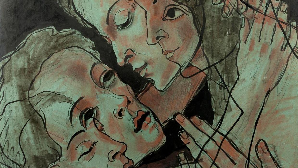 Francis Picabia (1879-1953), Quadrilogie amoureuse, vers 1932, technique mixte sur... Transparence amoureuse de Picabia